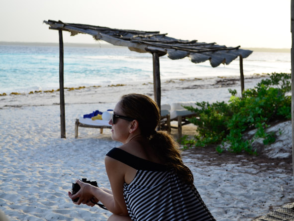 Carlien Parsons - a typical beach scene on Mnemba Island